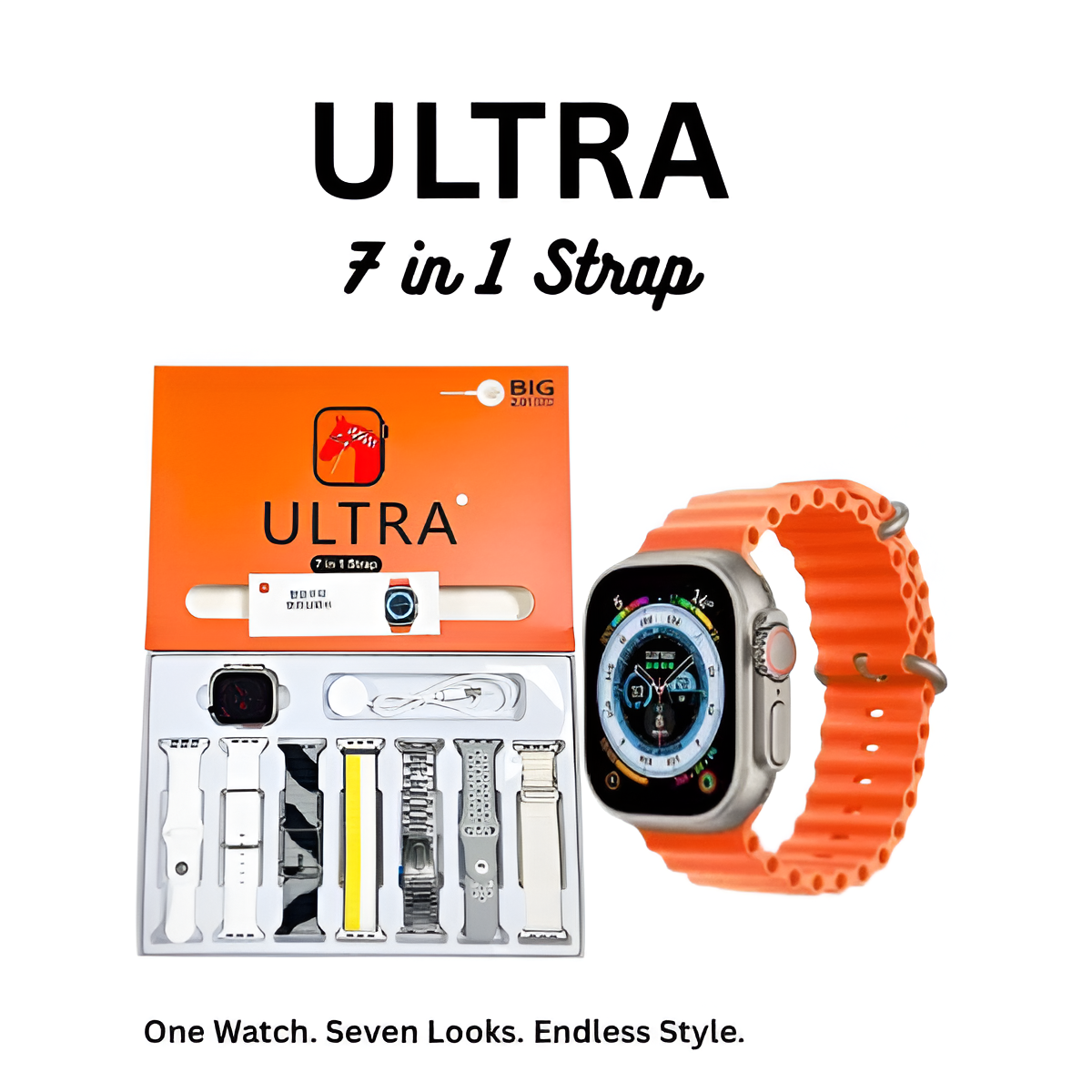 Smart Watch Ultra 2 With 7 Straps Price in Pakistan 2025