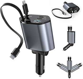 New 4in1 Car Charger With Smart Voltage Super Fast Charging Supported