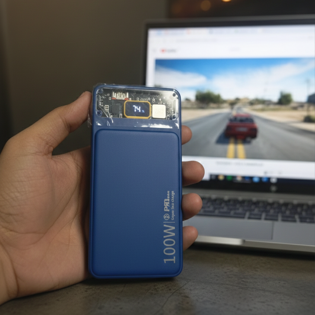 10000Mah Slim Design Power Bank With Display Fast Charging