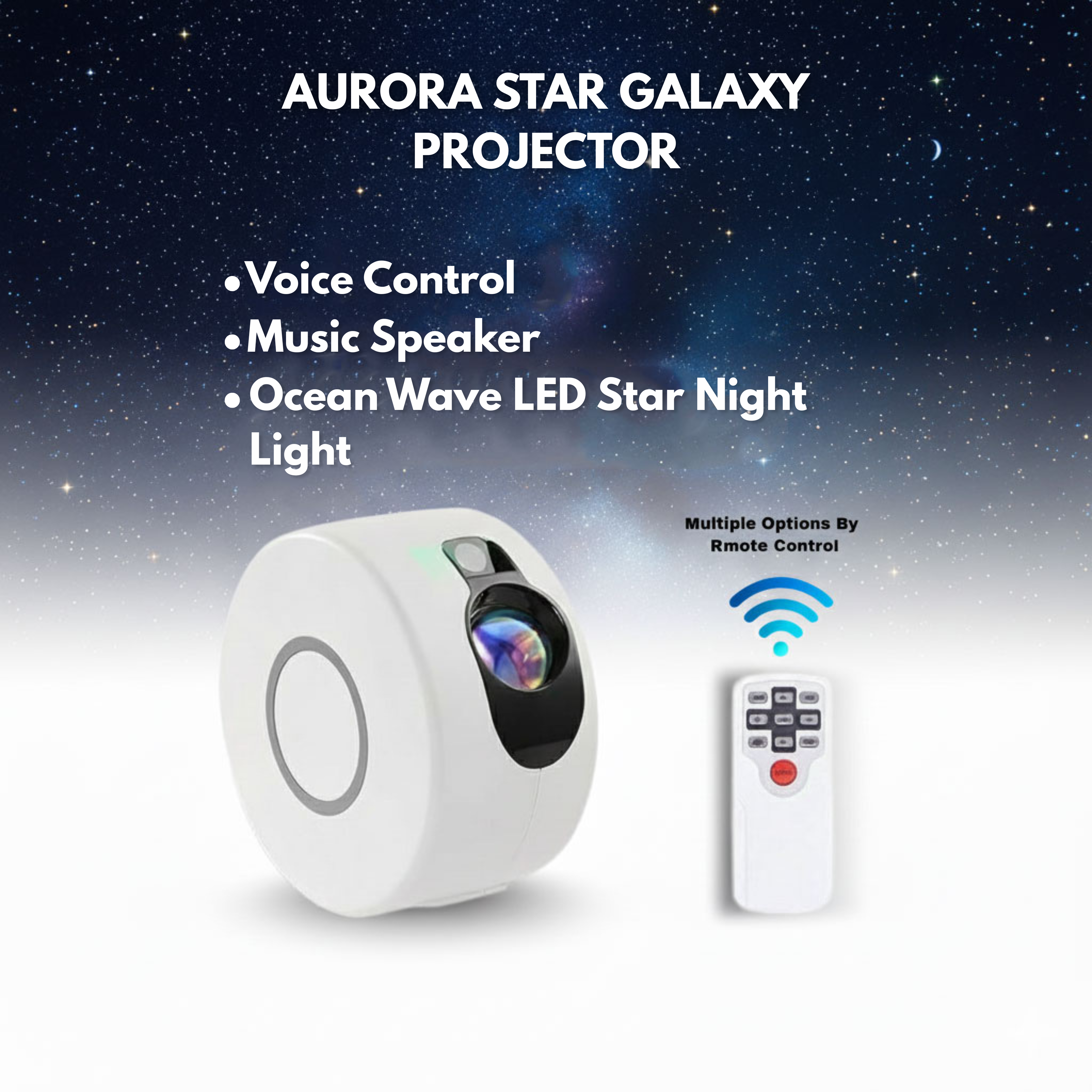 Star Light Aurora Projector With Bluetooth Speaker